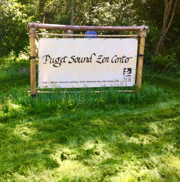 Puget Sound Zen Center sign above grass