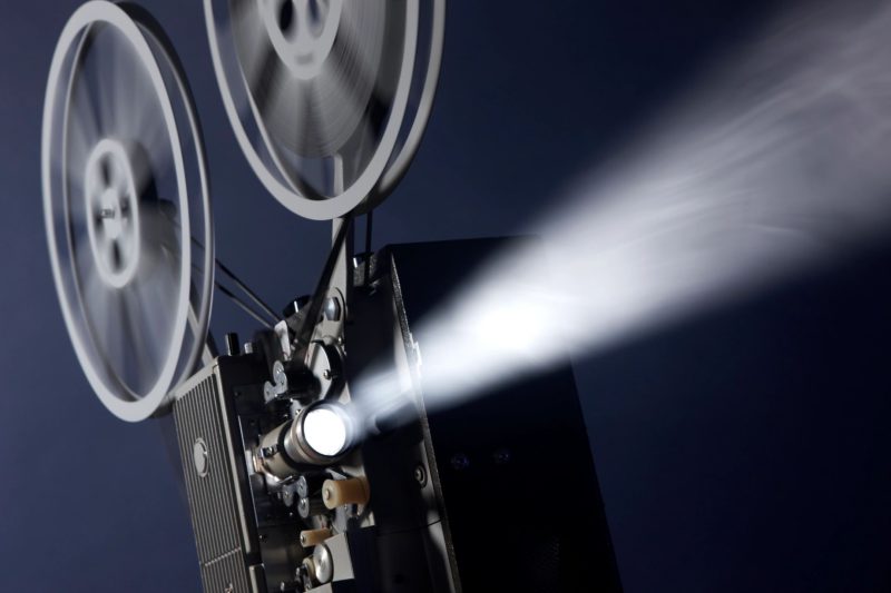 movie projector projecting a beam of light