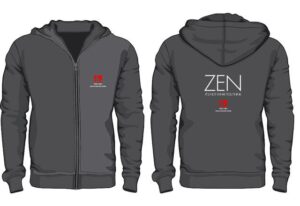 our gray Zen Center sweatshirts