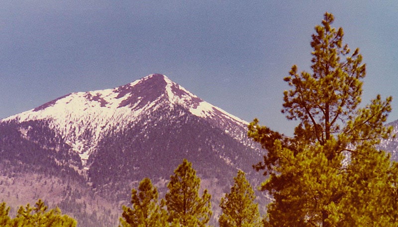 snow-topped mountain near Flagstaff for Brian Lesage dharma talk